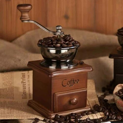 Wood manual coffee grinder - manual,