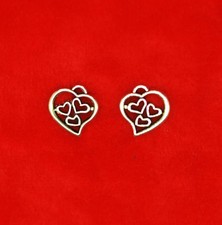 15x Tibetan Silver Small Filigree Love Heart Loveheart  Valentine Charm Pendant
