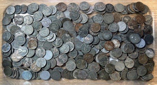 1943 steel cents roll - 1943, of