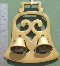 KB Horse Brass: Two Bells in Bell Shaped Frame, Free P&P, Keegan Baldwin cast