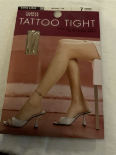 Tattoo tights xl natural - m&s,