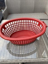 Vintage Red Laundry Basket