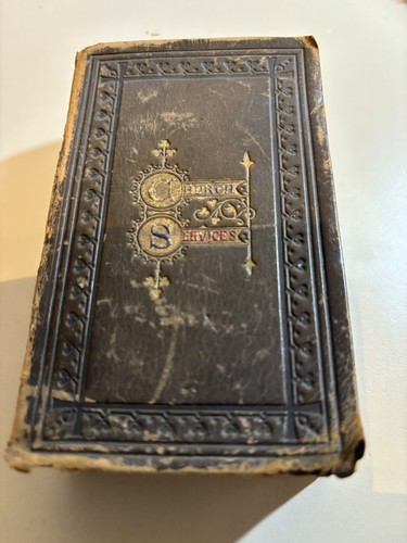 Antique leather bound church - antique,