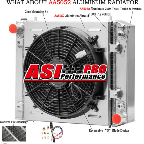 3row radiator shroud fan - radiator, for