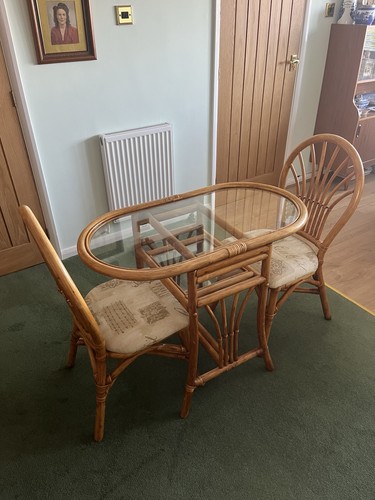Vintage bamboo cane table - bamboo,