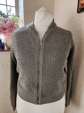 GREEN GOLD LUREX ZIP CARDIGAN