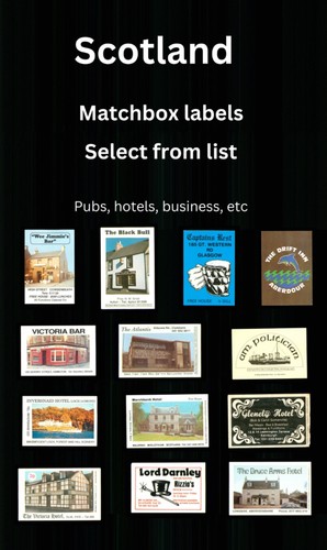 Matchbox label scottish pub - matchbox, of