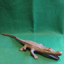 Large Vintage Heavy Brass Crocodile Ornament Figure 