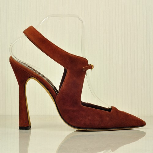 Manolo blahnik brown suede - manolo,