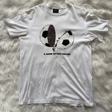 Paul Smith Men's White T-Shirt Football Zebra Two Halves Design Size Small