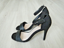 NEXT Ladies Heeled Sandals Black Size 5.5 / 38.5 Wide Fit