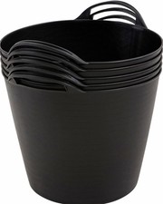 6-Pack Black Flexible Tub 25L