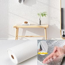 3D White Linen Wallpaper Peel