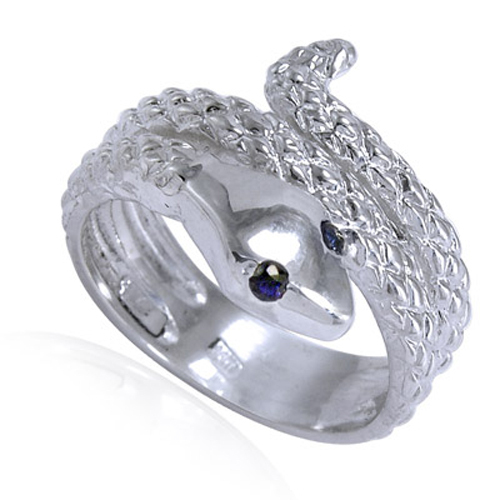 Gold snake sapphire eye - sapphire,
