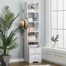 White Wood Tall Bookshelf
