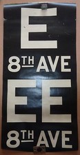 1930's Antique NYC New York City Subway Front Destintion Roll Sign E 8th AVE EE