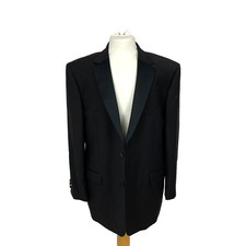 Pierre Balmain Suit 2 Piece Black Wool Blazer 46in Trousers W36 L34