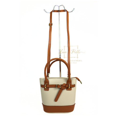 Italian grain leather bucket - italian,