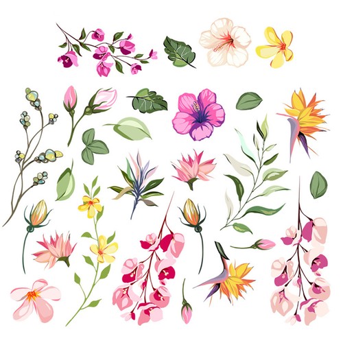 Flower wall sticker floral - flower,
