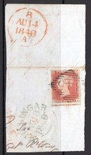 GB Used in Ireland 1849 1d Red