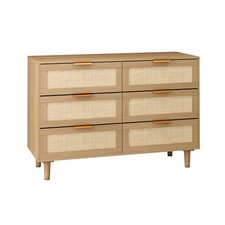 6 Drawers Rattan Dresser