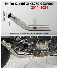 Fit For Suzuki GSXR750 GSXR600 2011-2024 Exhaust Middle Link Pipe Slip Stock 