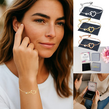 Exquisite Women Adjustable Infinity Heart Bracelet Woman Personalised Message