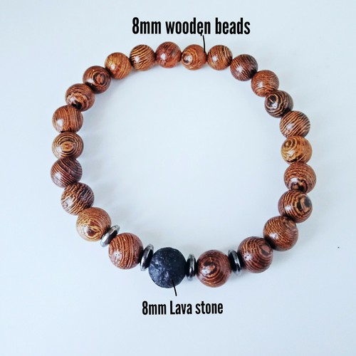 Cross bracelets wooden lava - bracelets,