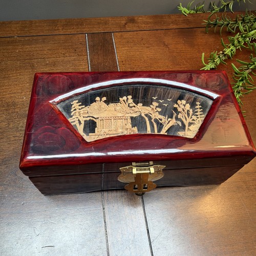 Jewelry box oriental laquered - jewelry,
