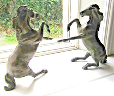 Horses rearing, Solid Brass