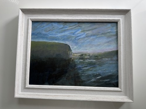 Antique landscape oil - , painting