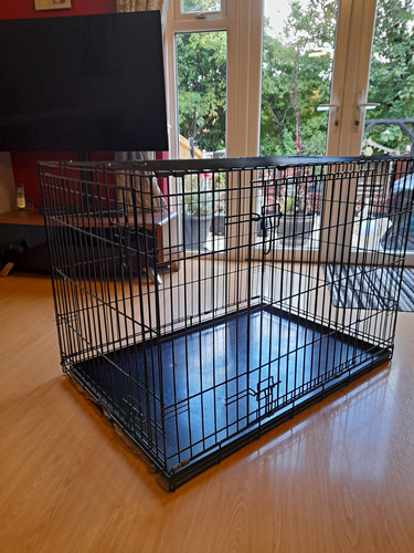 Folding steel wire dog crate - wire,
