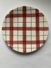 50s Washington Pottery Check Red Strip Dinner Plate Harlequiane
