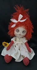 HAND MADE "18 RAG DOLL, GLASS