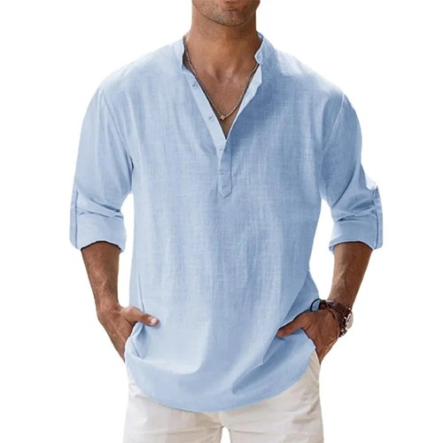 Mens solid beach shirts henley - mens,