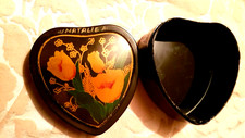 UNUSED VINTAGE TRINKET / GIFT PRESENTATION HEART SHAPED BOX : NATALIE
