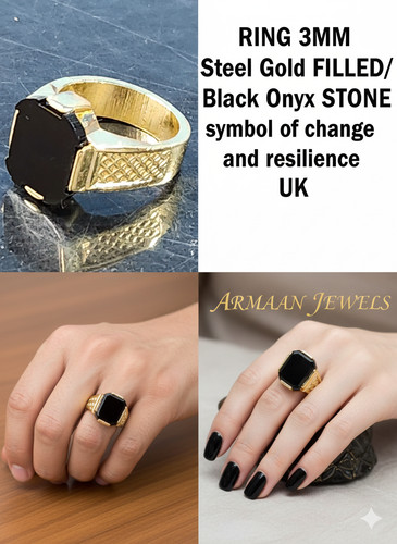 Ring 3mm steel gold - ring,