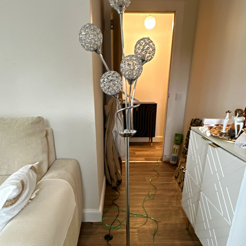 Silver floor lamp clear - silver,