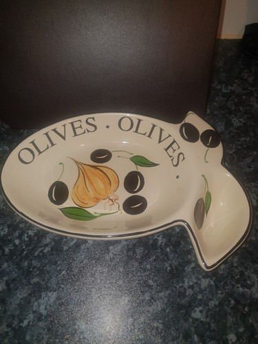 Ceramic olive serving dish - ceramic,