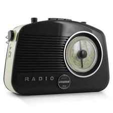 Steepletone Brighton BT 60s Retro Portable MW/LW/FM Radio with Bluetooth - Black