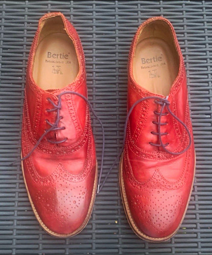 Bertie men red - red, leather