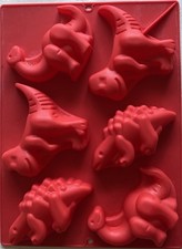 Silicone 6 Cups Different Dinosaurs Shape Cake Mold DIY Baking Tool