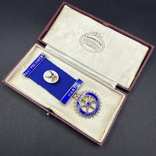 Rotary International Gilded Sterling Silver and Fine Enamel Jewel Medal (14g)