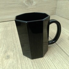 Hexagonal Black Glass Mug