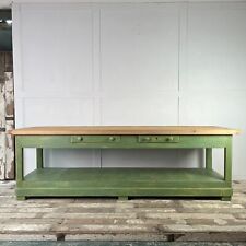 Large Painted Pine Haberdashery Shop Table, Kitchen Island, Prep Table