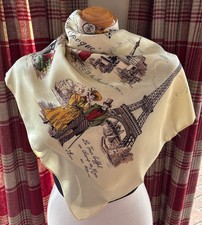 Vintage Paris Souvenir Scarf Twill 76cm Square