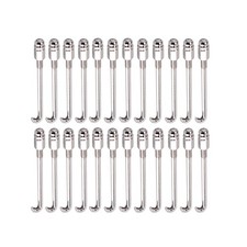 24pcs Standard Meal Banjo Parts Banjo Round Hooks Thread HA08 (Silver)
