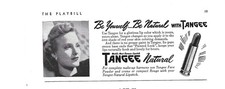 Be Yourself Be Natural Tangee Lipstick Vintage 1940s Print Ad Cosmetics Makeup