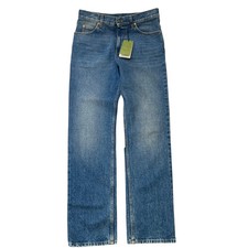 Gucci Men's Plaque Logo Jeans Blue Waist 32"