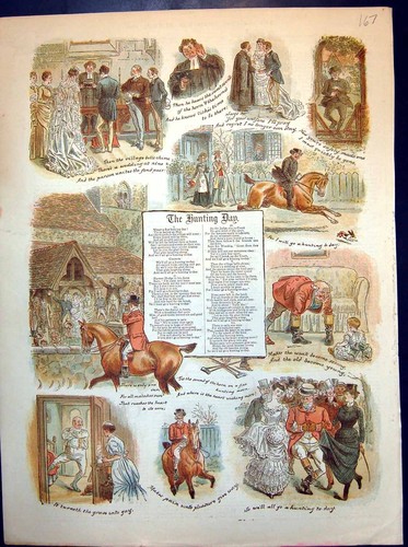 Old print hunting day - old,